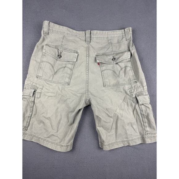 Vintage Levi's Cargo Shorts Mens 36 Olive Green Y2K Distressed Hiking Outdoors - Picture 6 of 9
